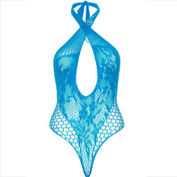 Leg Avenue - Licol Teddy Avec Dentelle Bleu